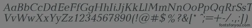 フォントBalticaItalic.001.001 – 黒い文字の灰色の背景