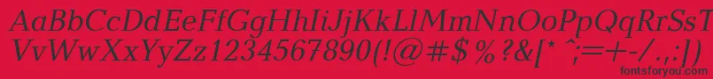 Police BalticaItalic.001.001 – polices noires sur fond rouge