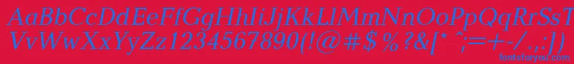 BalticaItalic.001.001 Font – Blue Fonts on Red Background