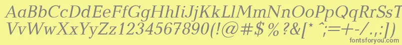 BalticaItalic.001.001 Font – Gray Fonts on Yellow Background