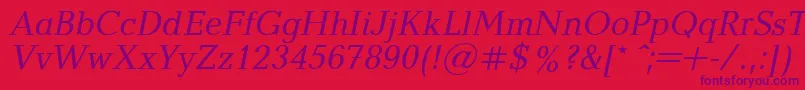 Police BalticaItalic.001.001 – polices violettes sur fond rouge
