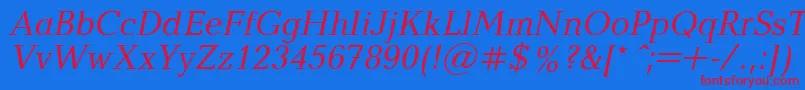 BalticaItalic.001.001-fontti – punaiset fontit sinisellä taustalla
