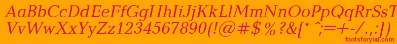 フォントBalticaItalic.001.001 – オレンジの背景に赤い文字