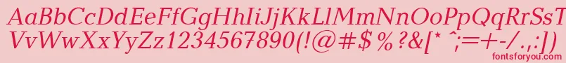 BalticaItalic.001.001 Font – Red Fonts on Pink Background