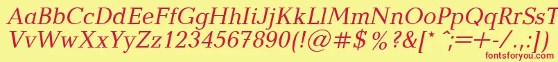 BalticaItalic.001.001 Font – Red Fonts on Yellow Background