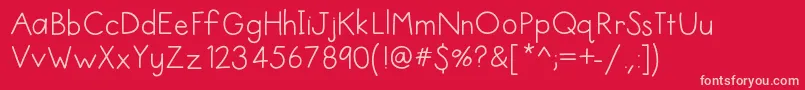 Helloiheart Font – Pink Fonts on Red Background