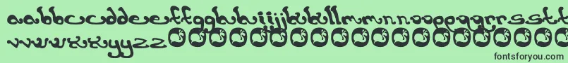 Earthling. Font – Black Fonts on Green Background