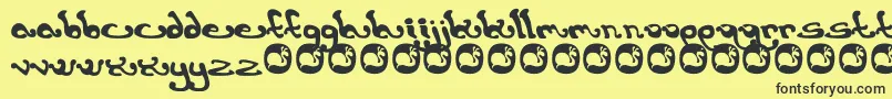 Earthling.-Schriftart – Schwarze Schriften auf gelbem Hintergrund