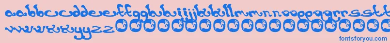 Police Earthling. – polices bleues sur fond rose