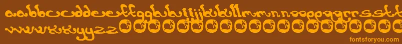 Earthling. Font – Orange Fonts on Brown Background