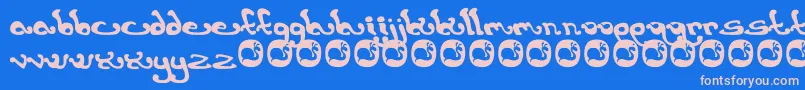 Earthling. Font – Pink Fonts on Blue Background