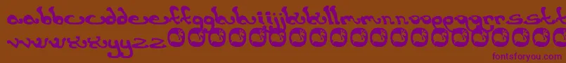 Earthling. Font – Purple Fonts on Brown Background