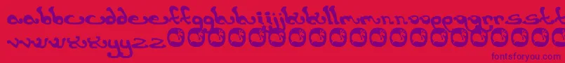 Earthling.-Schriftart – Violette Schriften auf rotem Hintergrund