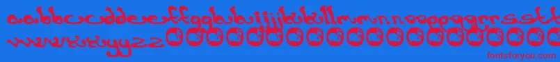 Earthling. Font – Red Fonts on Blue Background