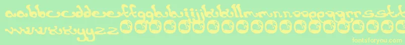 Earthling.-Schriftart – Gelbe Schriften auf grünem Hintergrund