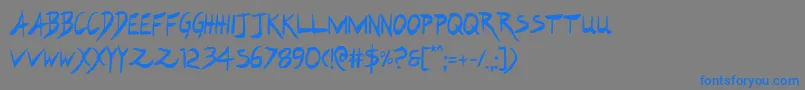 フォントHakturuscond – 灰色の背景に青い文字