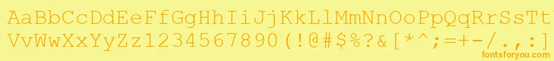 CourierNew Font – Orange Fonts on Yellow Background