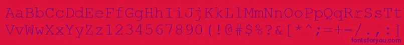 CourierNew Font – Purple Fonts on Red Background