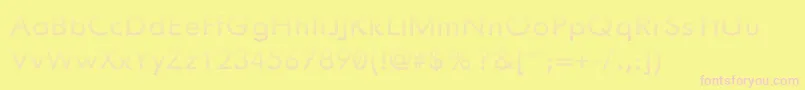 Knurledgrips-Schriftart – Rosa Schriften auf gelbem Hintergrund