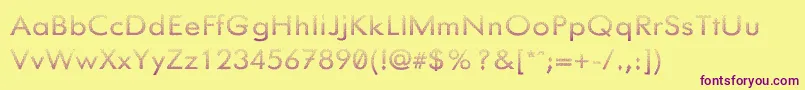 Knurledgrips-Schriftart – Violette Schriften auf gelbem Hintergrund