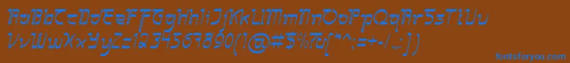 Sangkuriang-fontti – siniset fontit ruskealla taustalla