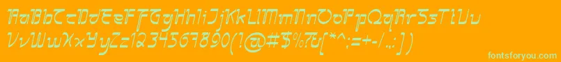 Sangkuriang Font – Green Fonts on Orange Background