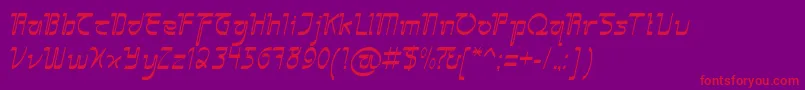 Sangkuriang-Schriftart – Rote Schriften auf violettem Hintergrund