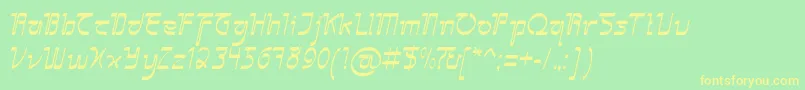 Sangkuriang Font – Yellow Fonts on Green Background