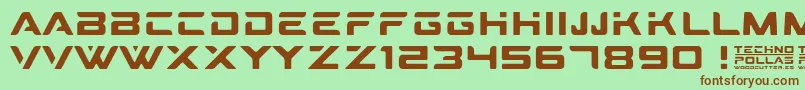 Technopollas Font – Brown Fonts on Green Background