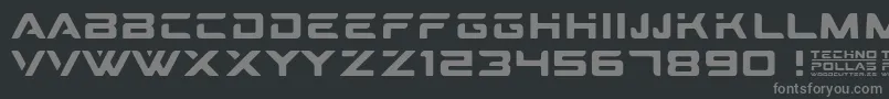 フォントTechnopollas – 黒い背景に灰色の文字