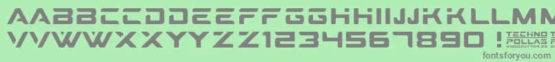 Technopollas Font – Gray Fonts on Green Background