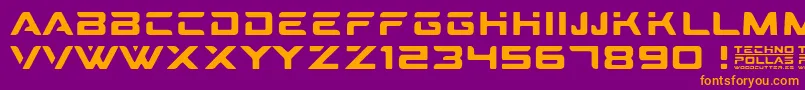Technopollas Font – Orange Fonts on Purple Background