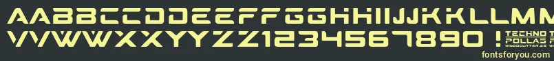 フォントTechnopollas – 黒い背景に黄色の文字