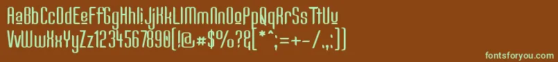 Kandidu-fontti – vihreät fontit ruskealla taustalla