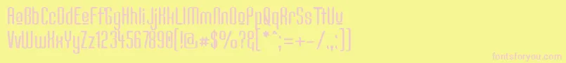 Kandidu-fontti – vaaleanpunaiset fontit keltaisella taustalla