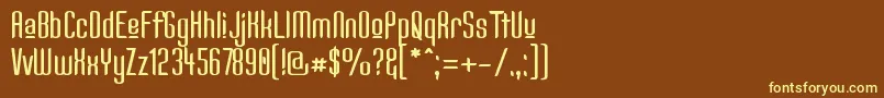 Kandidu-fontti – keltaiset fontit ruskealla taustalla