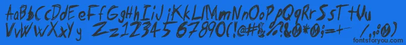 Tape Loop Font – Black Fonts on Blue Background