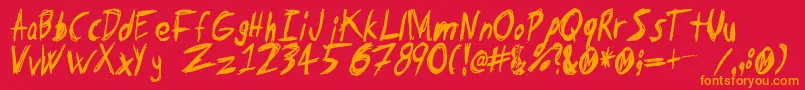 Tape Loop Font – Orange Fonts on Red Background