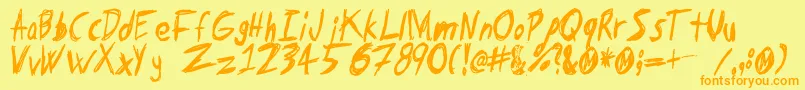 Tape Loop Font – Orange Fonts on Yellow Background