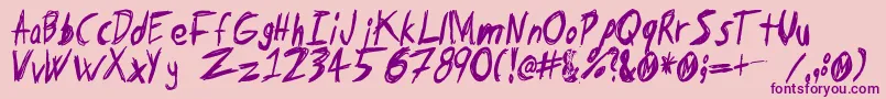 Tape Loop Font – Purple Fonts on Pink Background