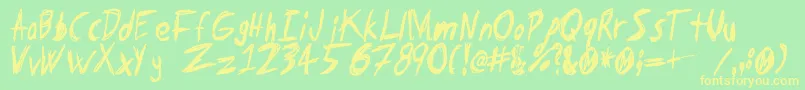 Tape Loop-Schriftart – Gelbe Schriften auf grünem Hintergrund