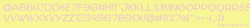 Шрифт Amazgodamat – розовые шрифты на жёлтом фоне