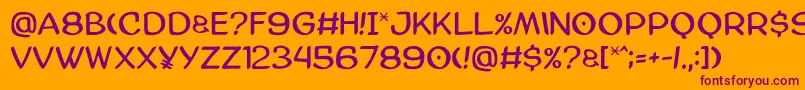 Amazgodamat-Schriftart – Violette Schriften auf orangefarbenem Hintergrund