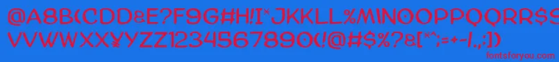 Amazgodamat-fontti – punaiset fontit sinisellä taustalla