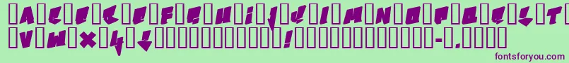 B Font – Purple Fonts on Green Background