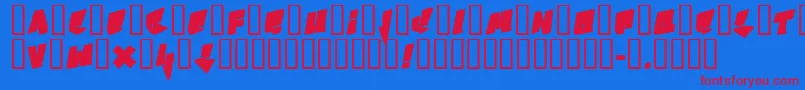 B Font – Red Fonts on Blue Background