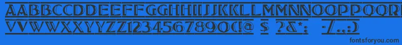 TucsonDeco Font – Black Fonts on Blue Background