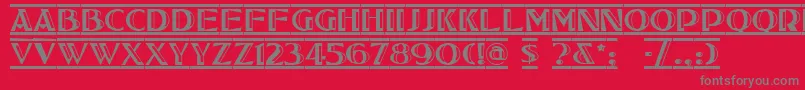 フォントTucsonDeco – 赤い背景に灰色の文字