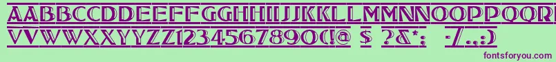 TucsonDeco Font – Purple Fonts on Green Background