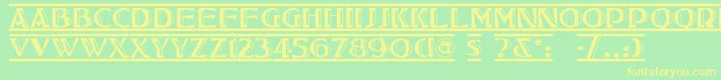 TucsonDeco Font – Yellow Fonts on Green Background